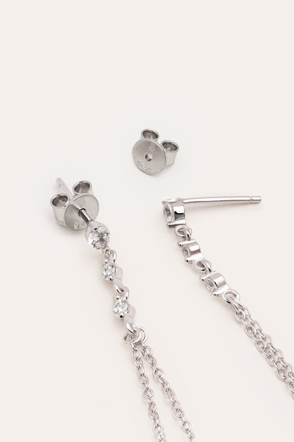 Singularu Silberne Sternschnuppen-Ohrringe Grau