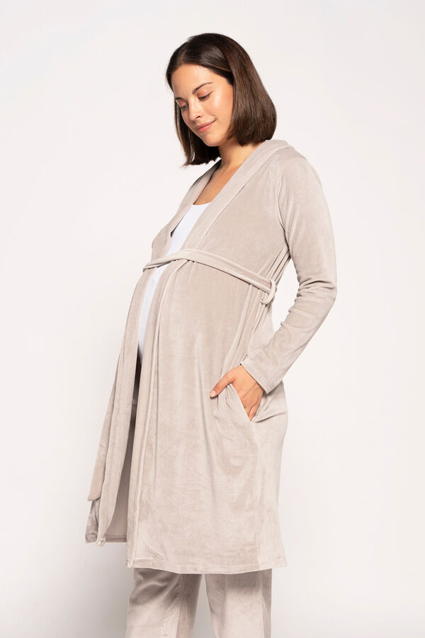 Womensecret Maternity velour robe grey