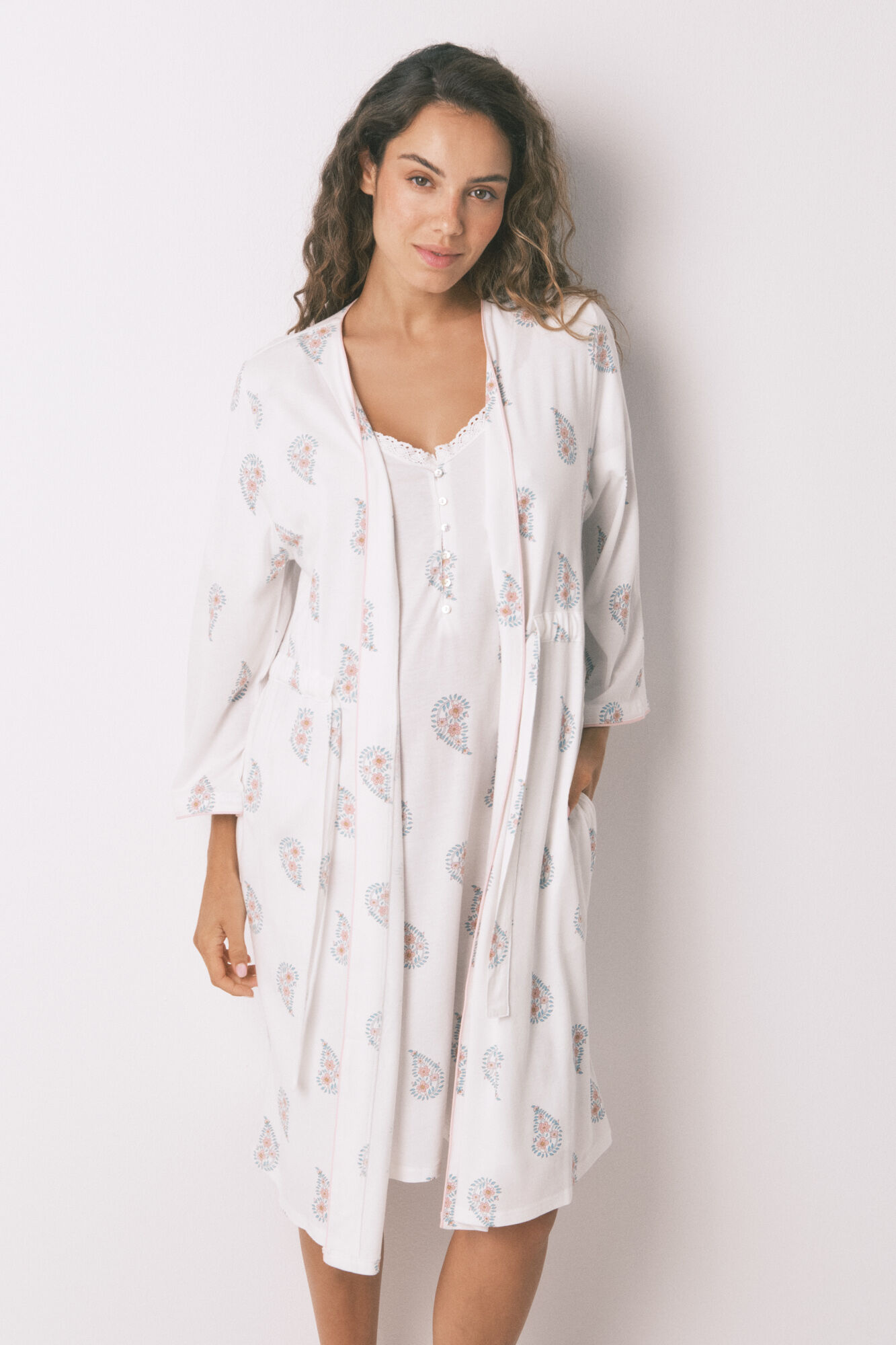 Women'secret Long " maternity " robe with floral print