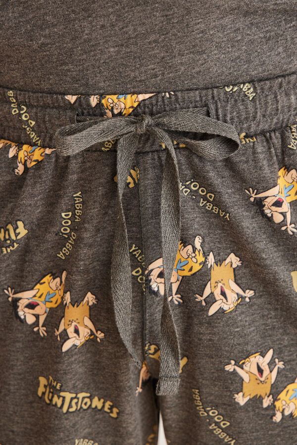 Womensecret Men's short pyjamas, 100% cotton, Flintstones grey
