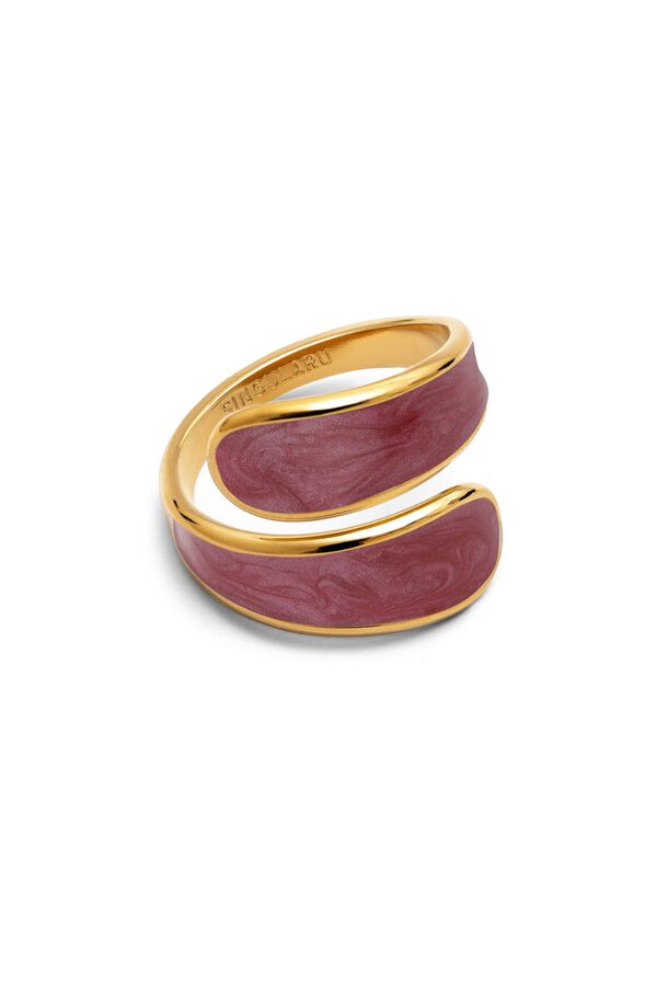 Singularu Anillo Abbraccio Granate Acero Ba&ntilde;o Oro amarillo