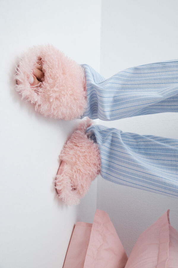 Women'secret Pyjama long chemise &agrave; rayures bleu bleu