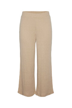 Womensecret Flowing trousers with elasticated waist. Contain cotton. nude