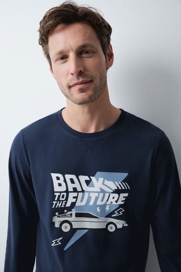 Women'secret Long pyjamas Back to the Future blue