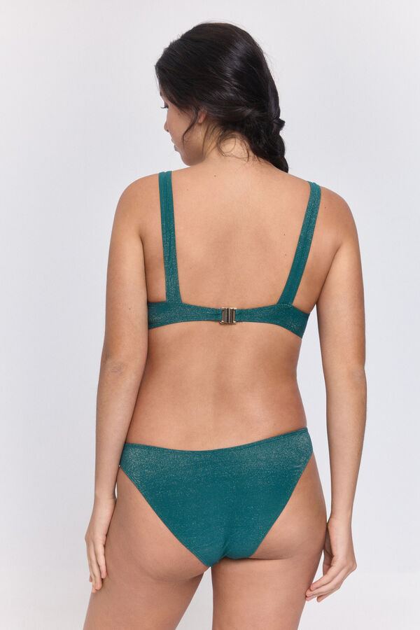 Pieces Braga bikini nylon glitter verde