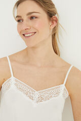 Womensecret Pyjama court bretelles imprimé blanc blanc