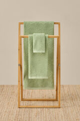 Textura Frotteehandtuch Jacquard Blätter Naturweiß