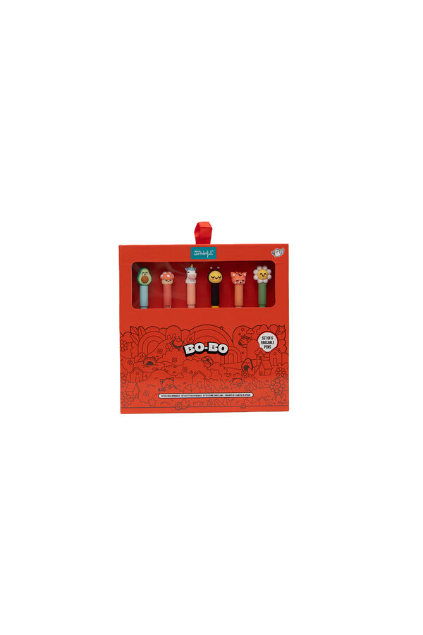 Mr. Wonderful Set of 6 Bo-Bo erasable pens - Animals printed