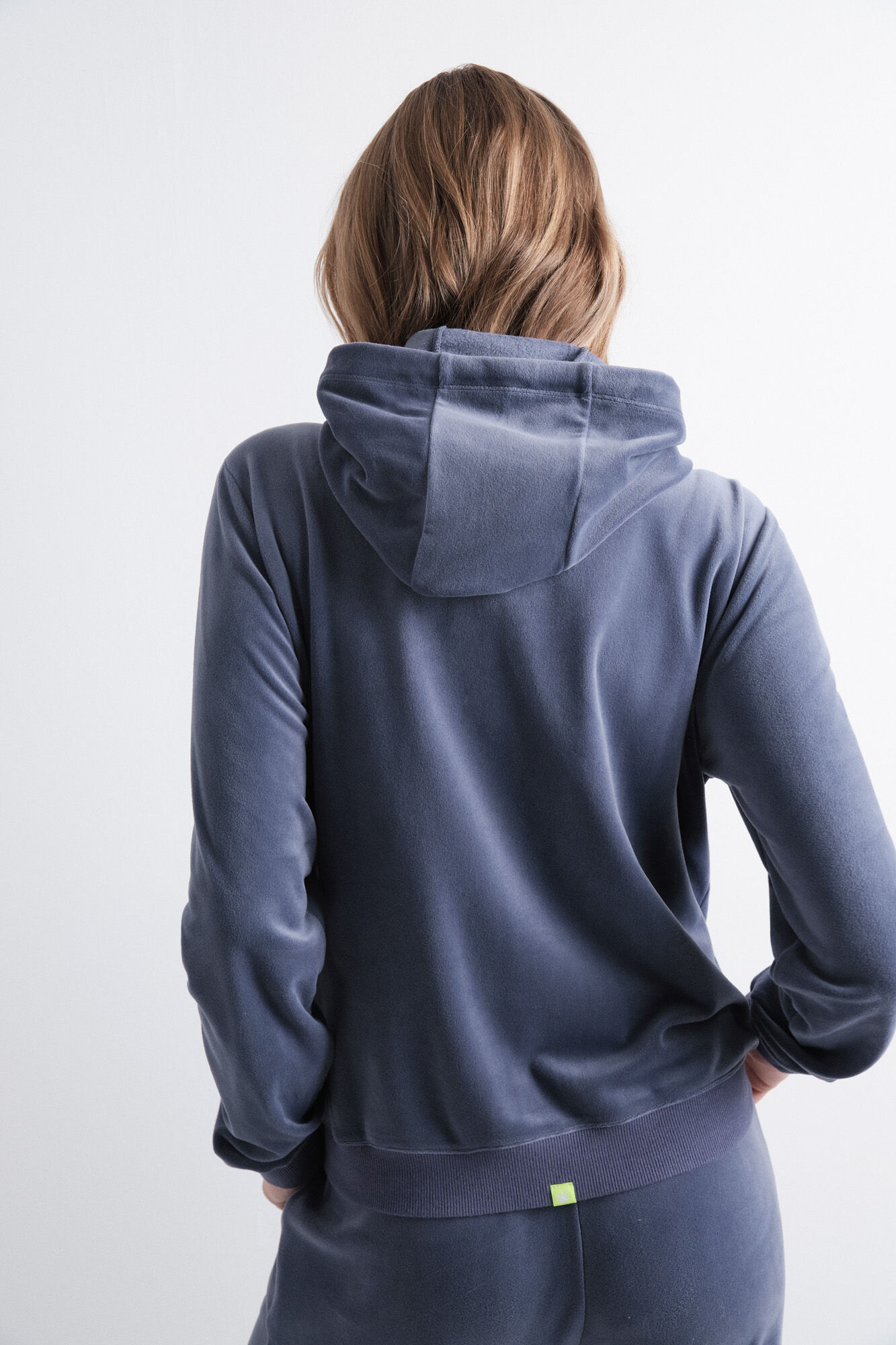 HI&BYE Blue zip fastening velvet jacket 