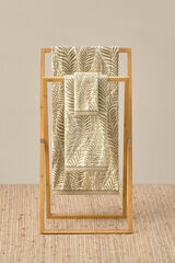 Textura Frottee Velours Bl&auml;tter Braun