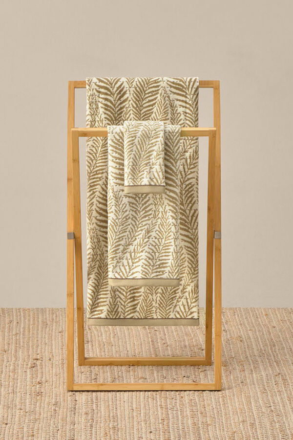 Textura Frottee Velours Bl&auml;tter Braun