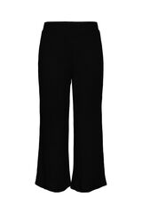 Womensecret Flowing trousers with elasticated waist. Contain cotton. Crna