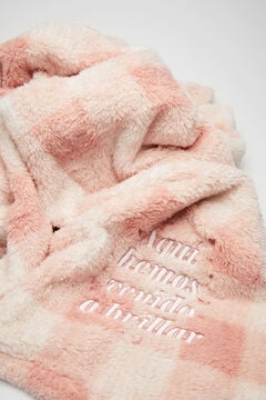 Womensecret Pink gingham fur La Vecina Rubia blanket pink