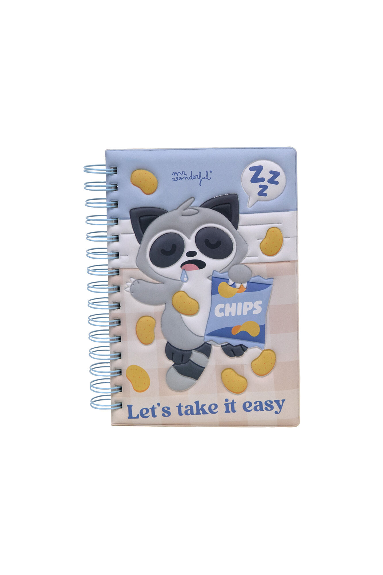 Mr. Wonderful Libreta A5 con squishy Lazy mapache - Let's take it easy