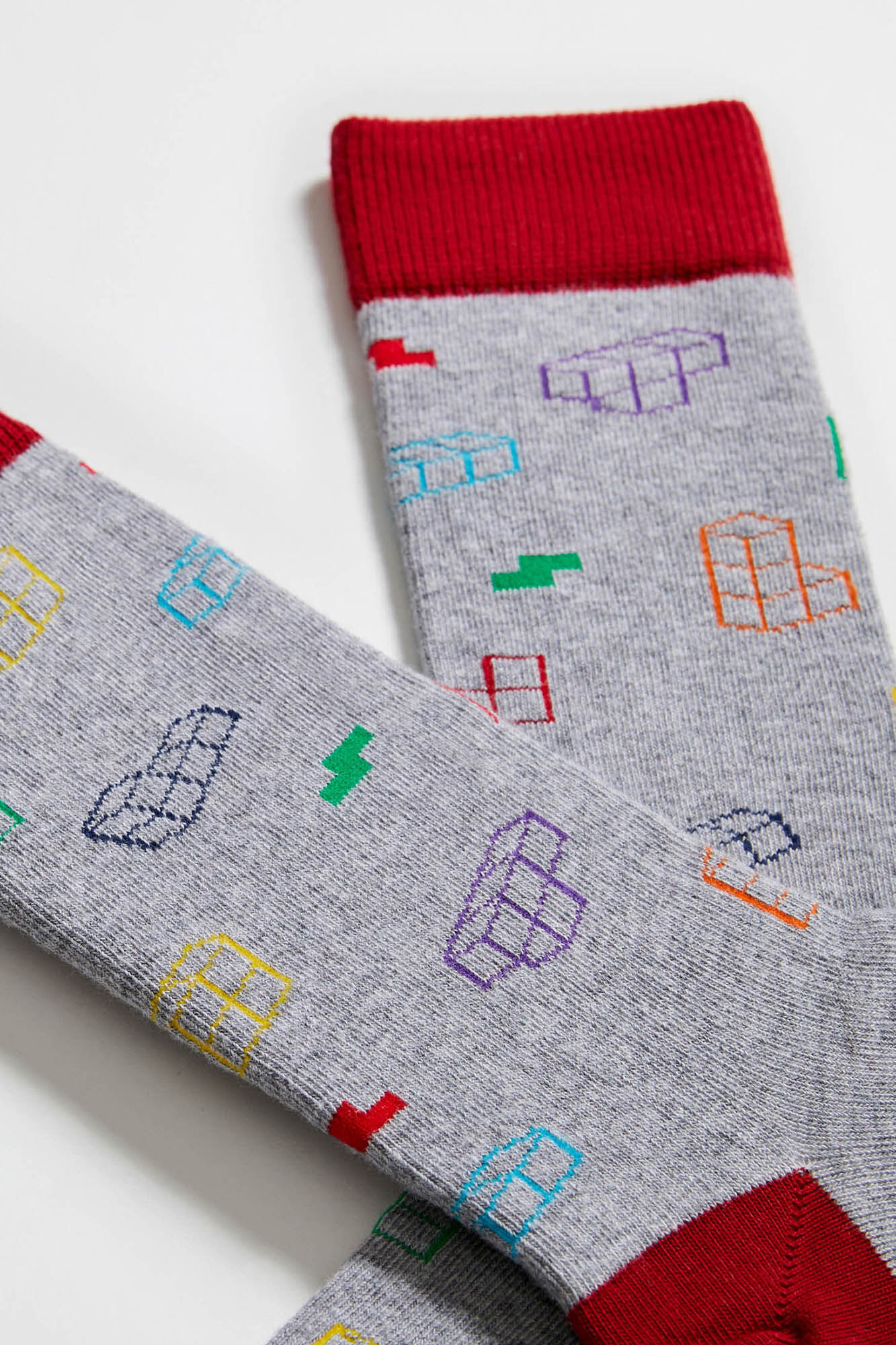 Besocks Calcetines altos Tetris algod&oacute;n org&aacute;nico