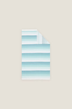 Womensecret Striped fabric and terrycloth beach towel bleu