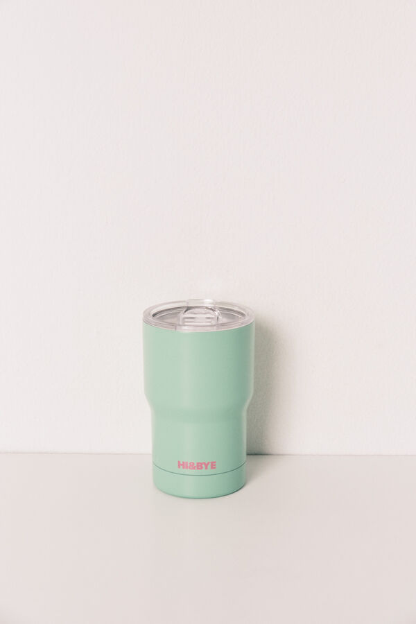 HI&BYE Green logo thermo mug green
