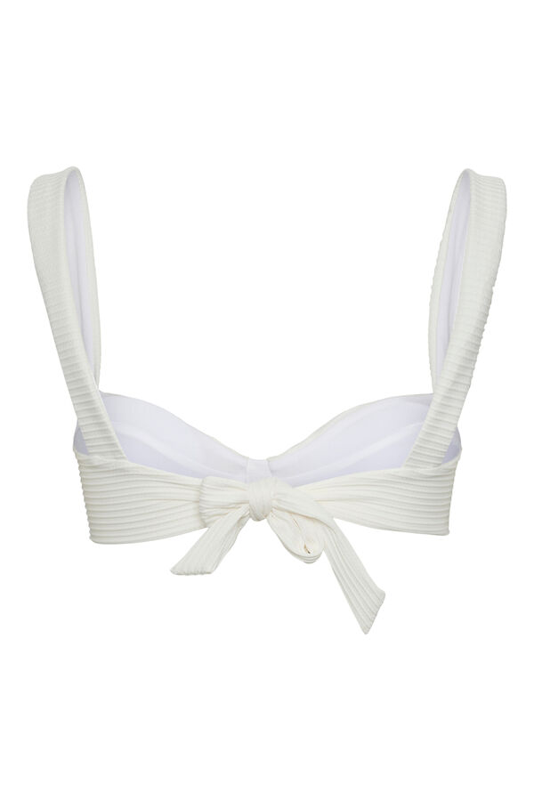 Womensecret Plunging bikini top. Tie detail at the back. blanc