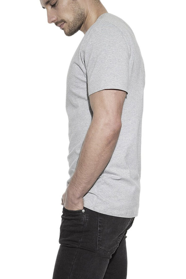 Bread & Boxers Pack of 2 stretchy crew neck organic cotton -shirts in grey melange gris