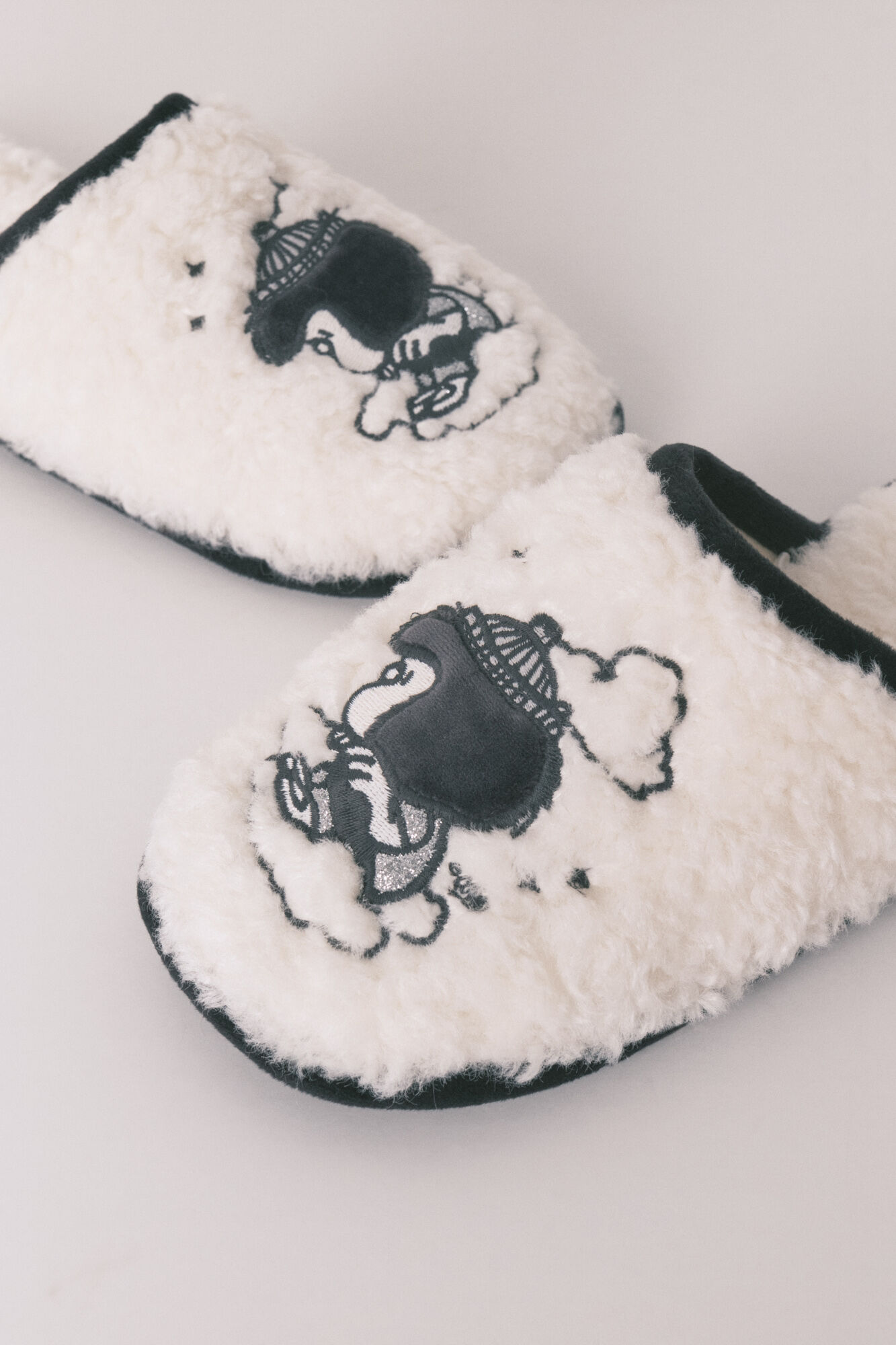 Women'secret Grey faux shearling slippers MAFALDA