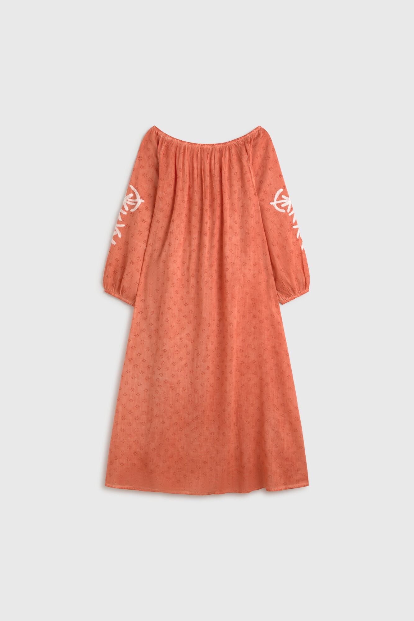 Textura T&uacute;nica algod&oacute;n estampada detalle bordado