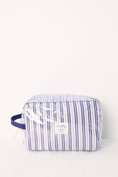 Womensecret Large striped print toiletry bag  blue