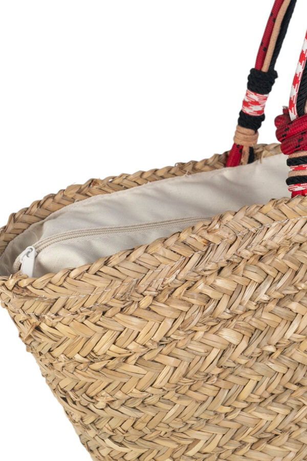 Kbas Sac cabas en jonc de mer marron