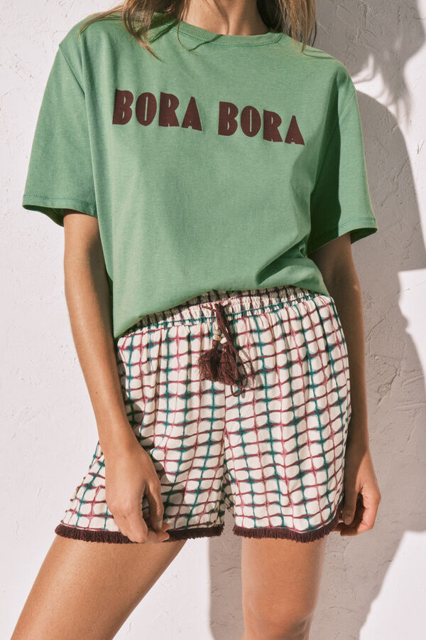 Women'secret Plaid short trousers printed