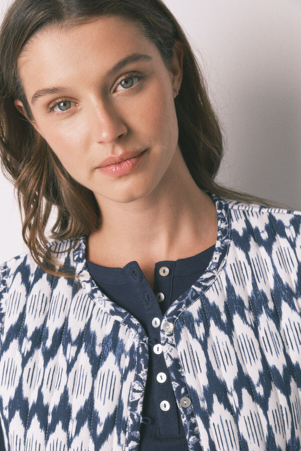 Women'secret Gilet matelass&eacute; imprim&eacute; boh&egrave;me bleu