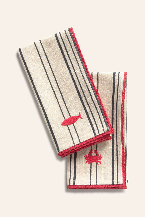 Calma House Set of 2 Leucate cotton napkins blue