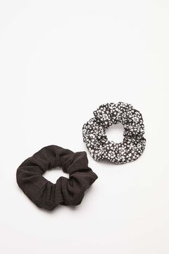 Womensecret 2-pack black and white fabric scrunchies black