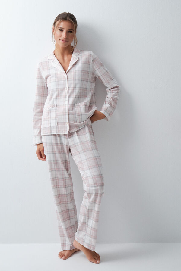 Women'secret Plaid cotton classic pyjamas grey