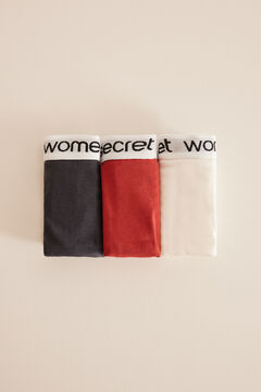 Womensecret Pack de 3 tangas de algodão com logo branco