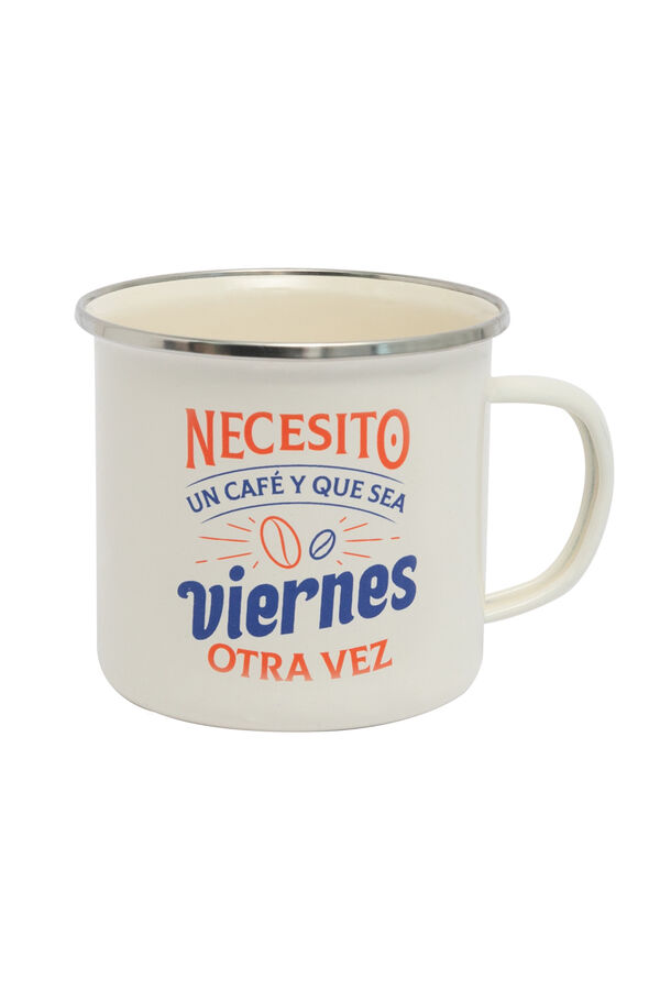 Womensecret Metal mug - Necesito un café... y que sea viernes otra vez (I need a coffee... and I wish it was Friday) mit Print