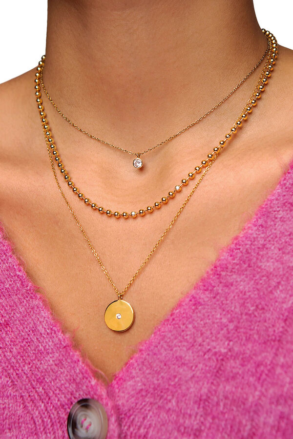 Womensecret Gold Single Diamond Necklace rávasalt mintás