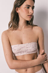 Women'secret Snake print seamless bandeau bra white