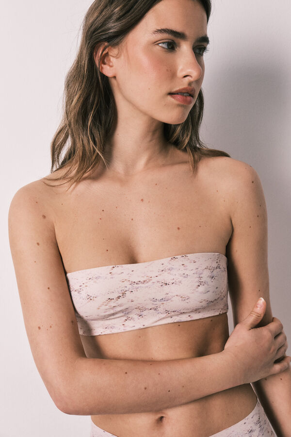 Women'secret Snake print seamless bandeau bra white