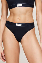 Womensecret Modal tanga bikini bottoms with Tommy Hilfiger waistband Blau