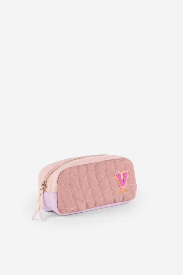 Victoria Gesteppter Kulturbeutel von Victoria Things mit bestickt Rosa