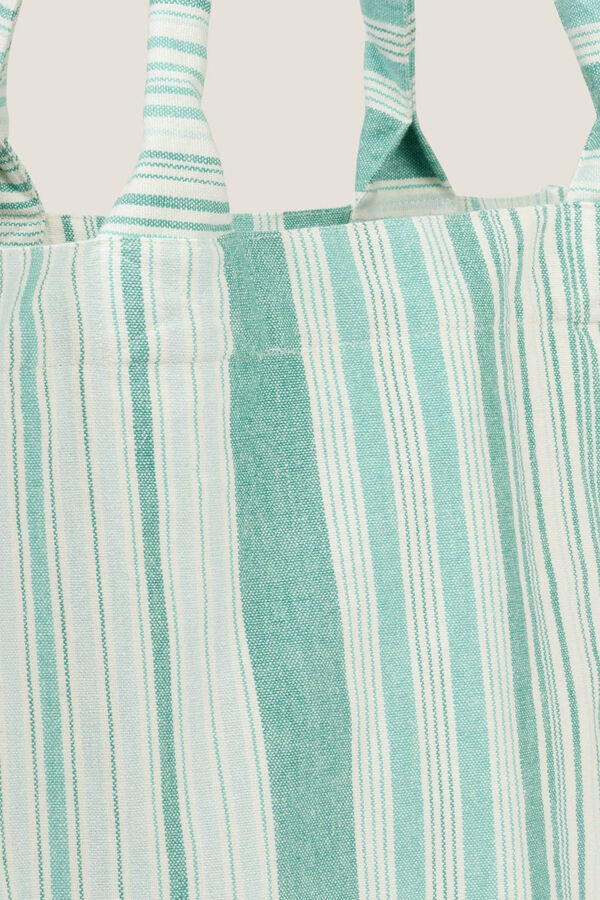 Womensecret Large striped cotton bag kék