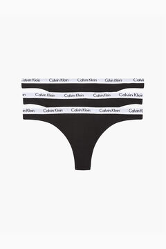 Womensecret Pack de 3 Tangas de algodón con cinturilla de Calvin Klein negro