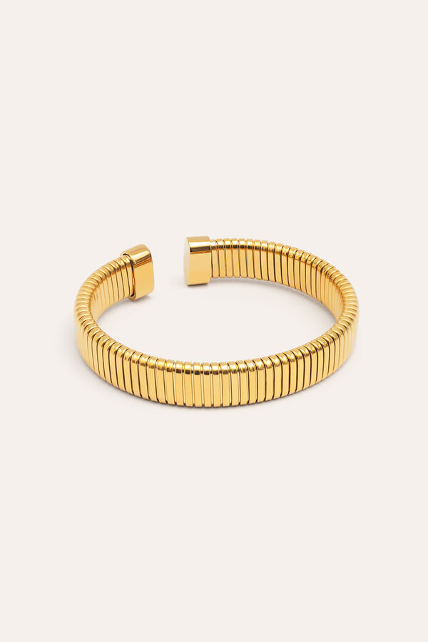 Singularu Big Belt Gold Plated Steel Bracelet imprim&eacute;