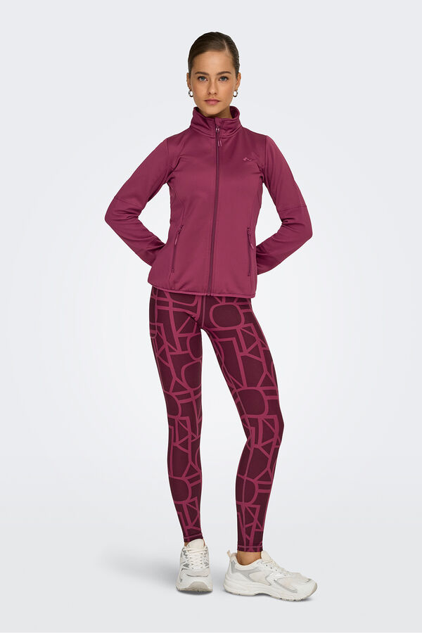 Only Play Chaqueta t&eacute;cnica cuello alto con cremallera morado/lila