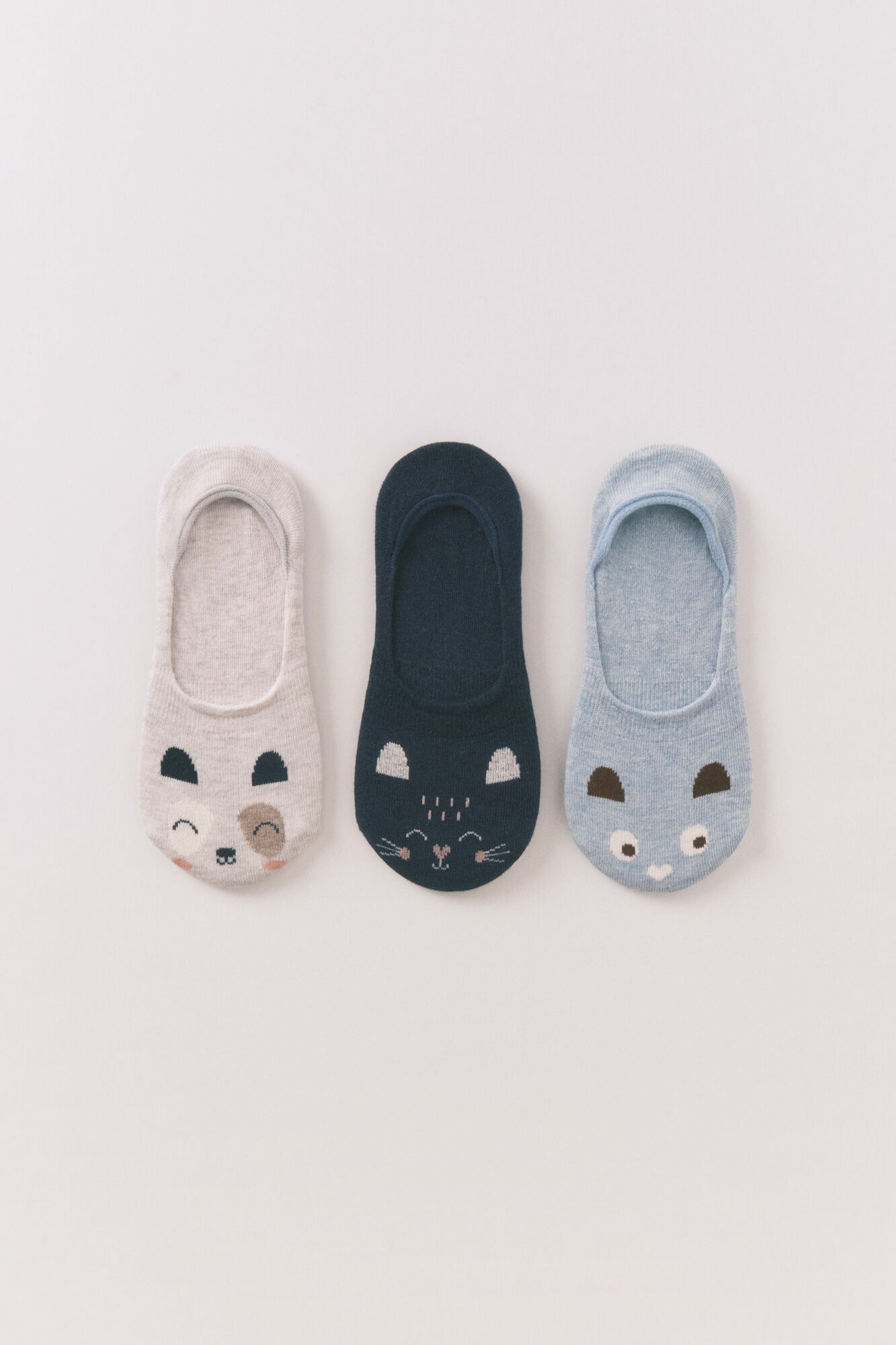 Women'secret Pack of 3 animal slip-on socks 