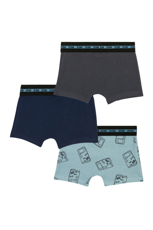 Womensecret Pack of 3 pairs of boys' printed boxers with elastic waistband plava