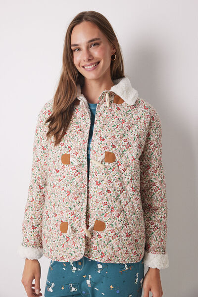 Womensecret Robe courte matelassée à fleurs Snoopy  rose