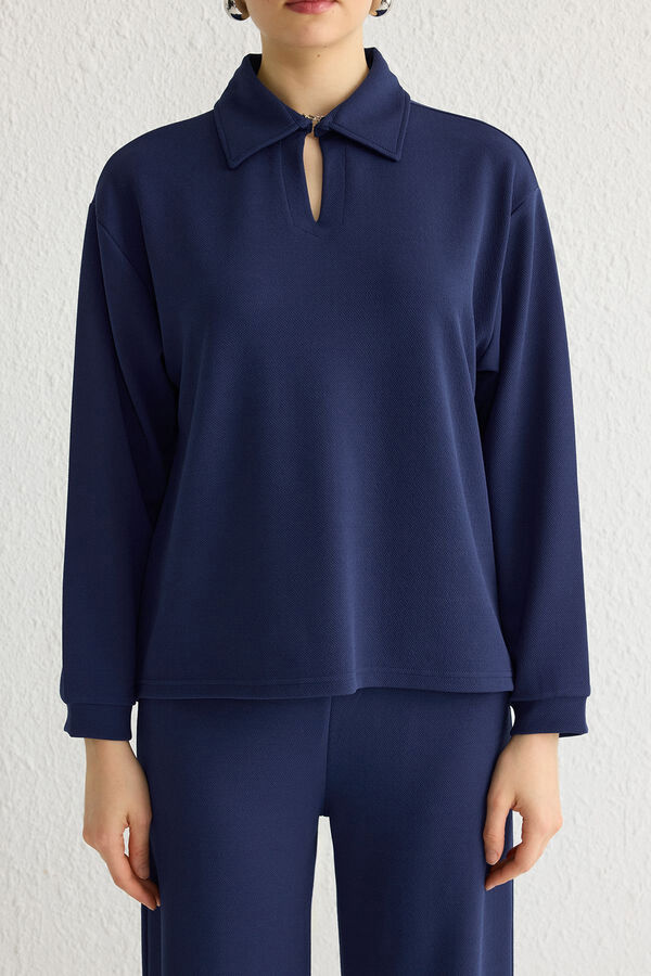 Trendyol Conjunto top y pantal&oacute;n con cuello polo Azul&nbsp;&nbsp; azul