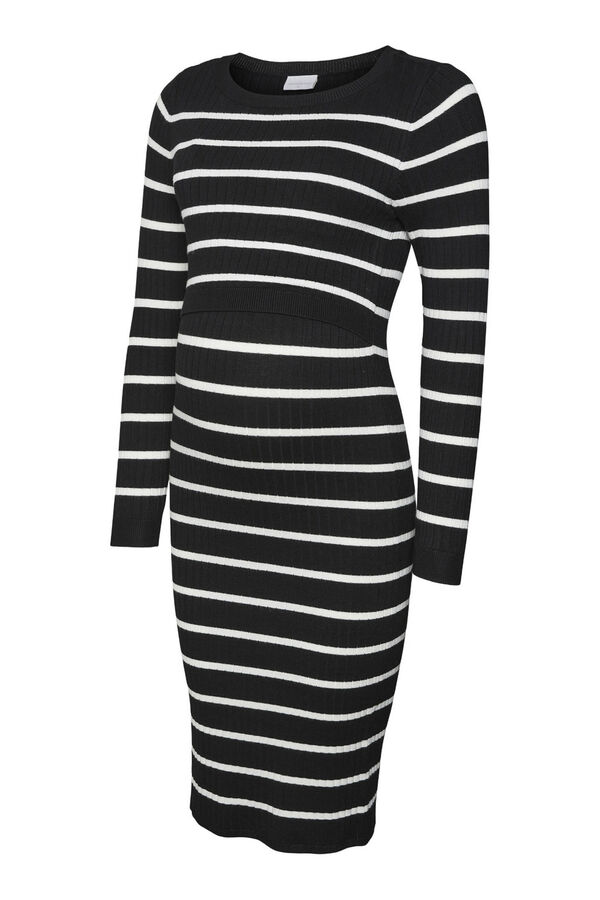 Mamalicious Vestido de malha para maternity e amamenta&ccedil;&atilde;o preto