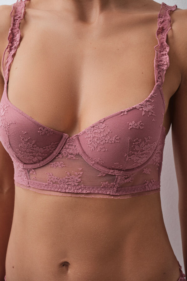 Women'secret Pink lace balconette bra BEAUTIFUL pink