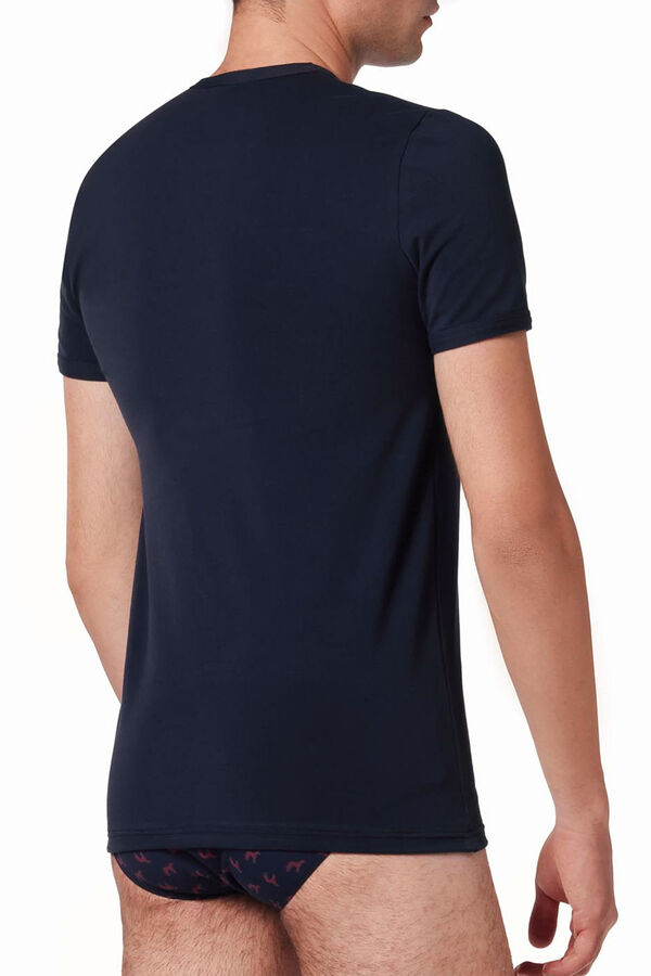 Womensecret T-shirt térmica de homem gola redonda manga curta preto